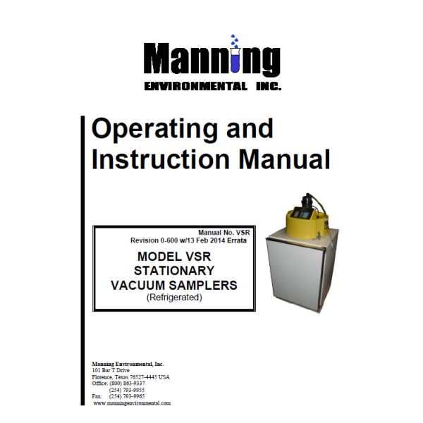 Extra or replacement manual for the VSR